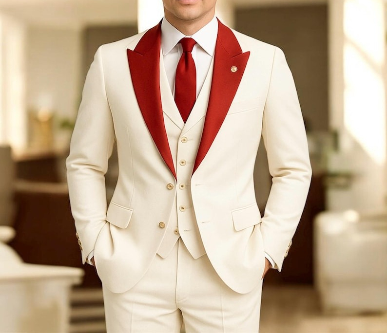 Men'S Formal Wear For Engagement - Abito da uomo bianco in 3