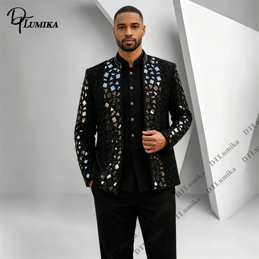 Men'S Formal Wear For Office - Completo da Uomo Nero con Colletto