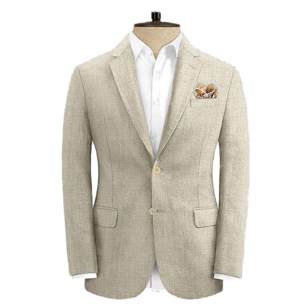 Wool Suit Jacket - 2025 Lusso Estate Traspirante Leno Weave