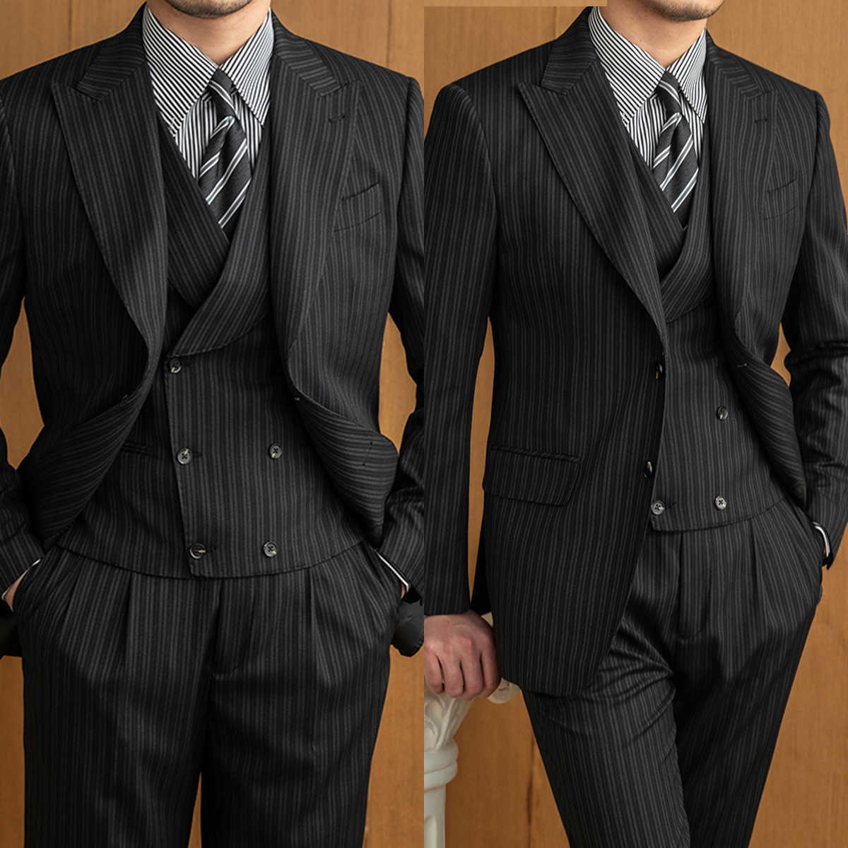 Wool Suit Jacket - Abiti da uomo commerciali 3 pezzi