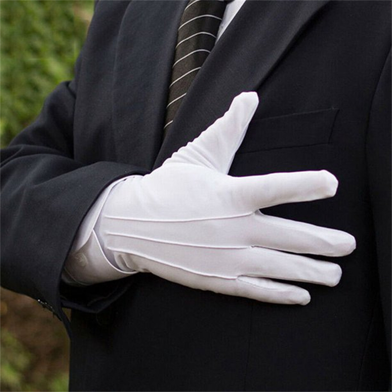 Formal Wear Gloves Men - Guanti in cotone bianco da uomo