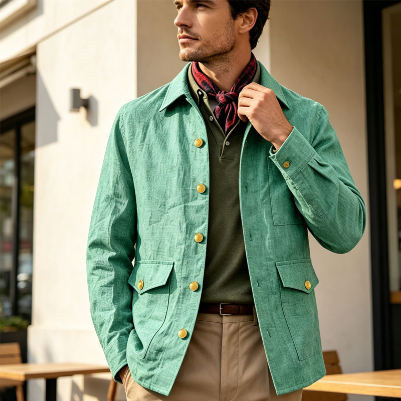 Men'S Formal Wear For Office - Giacca Vintage da Uomo in Lino