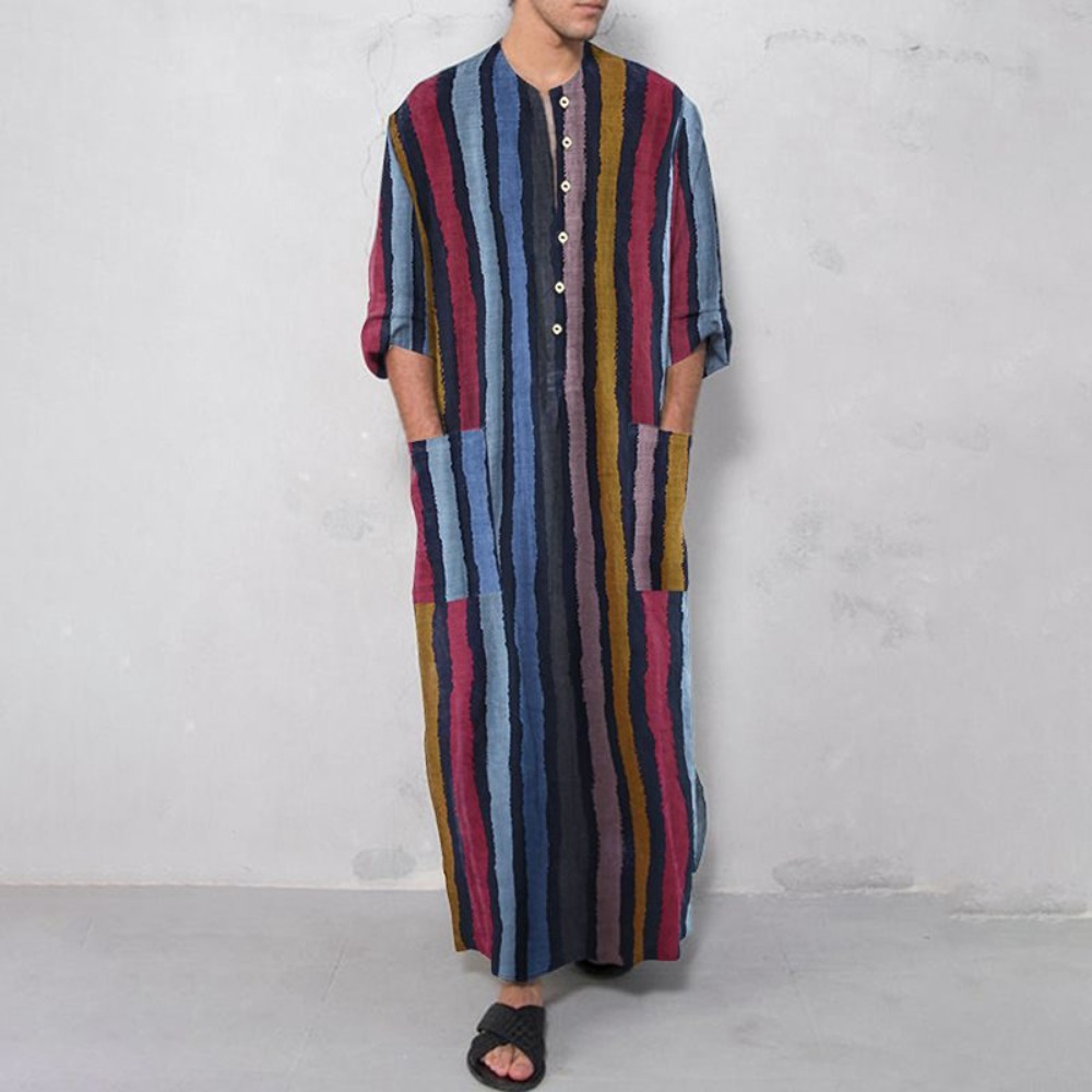 Nuova Tunica Musulmana a Righe - Arabic Formal Wear Men recensione e prezzo