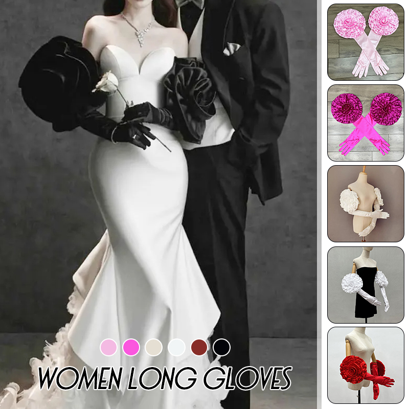 Guanti lunghi con fiore grande - Formal Wear Gloves Men recensione e prezzo