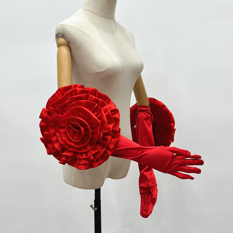 Guanti lunghi con fiore grande - Formal Wear Gloves Men recensione e prezzo